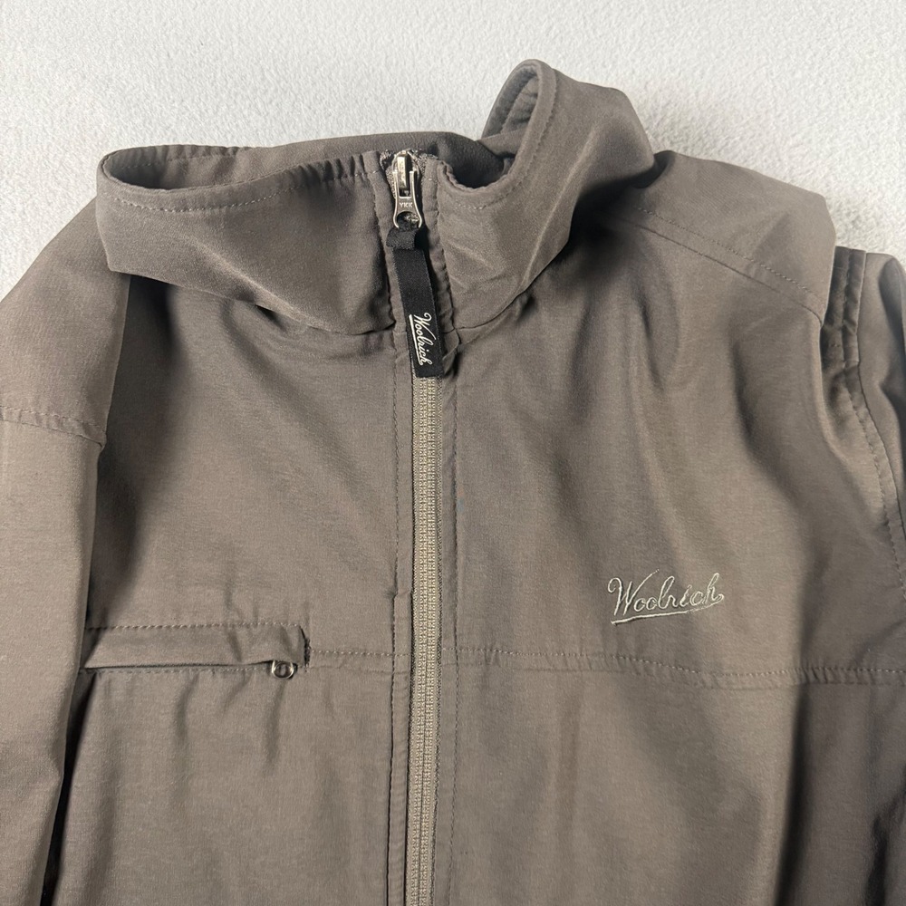 Woolrich Mens Slate Gray Softshell FullZip Stretch Jacket Large Outdoor Gorpcore